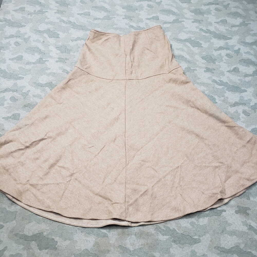 OGL Skirt Womens Medium Brown Flared High Waist Midi Neutral NWT